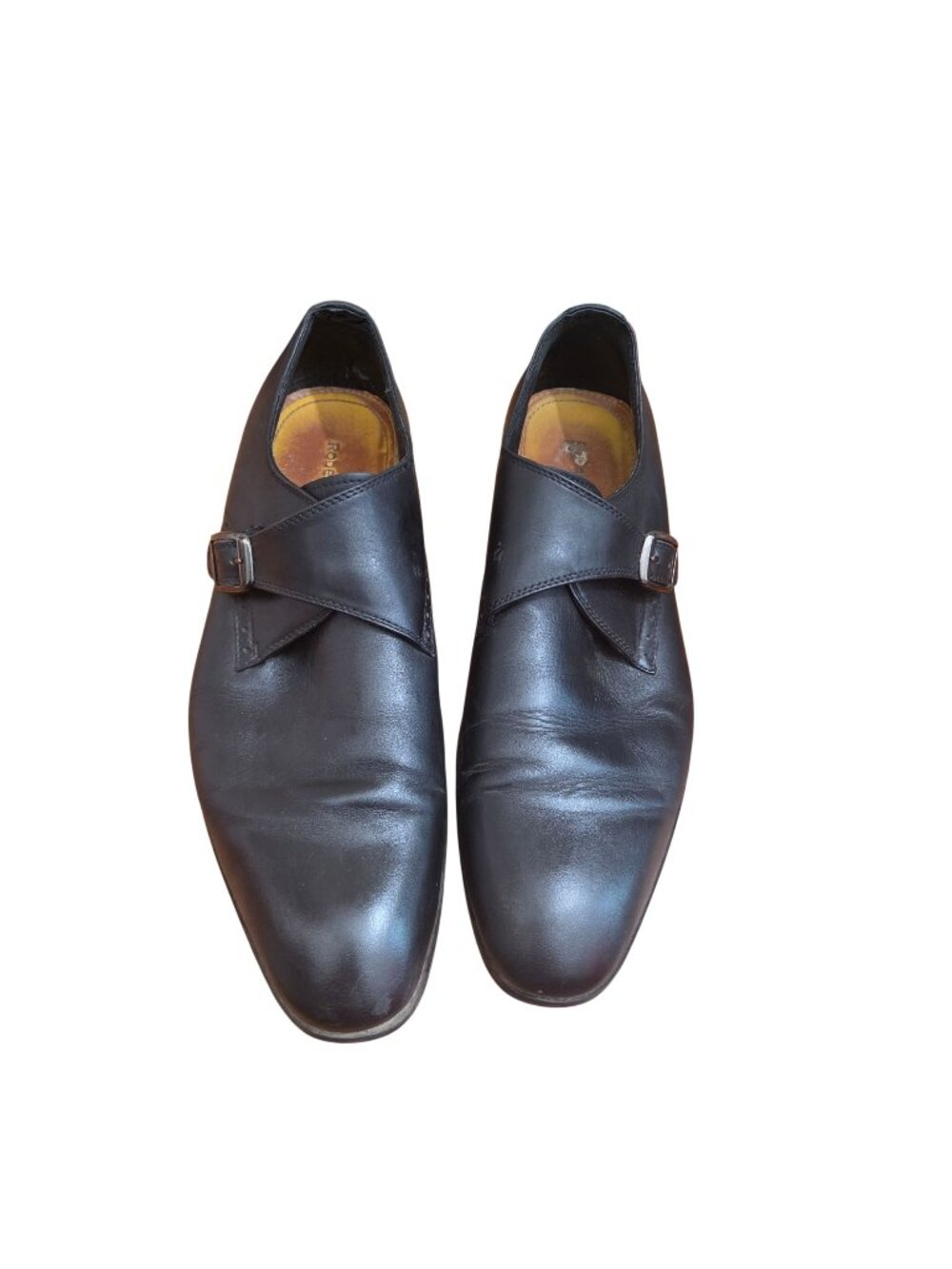 Robert Wayne Valor Black Leather single Monk Strap Dress Shoes Men's Size 12D